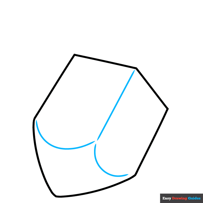 Dreidel step-by-step drawing tutorial: step 3