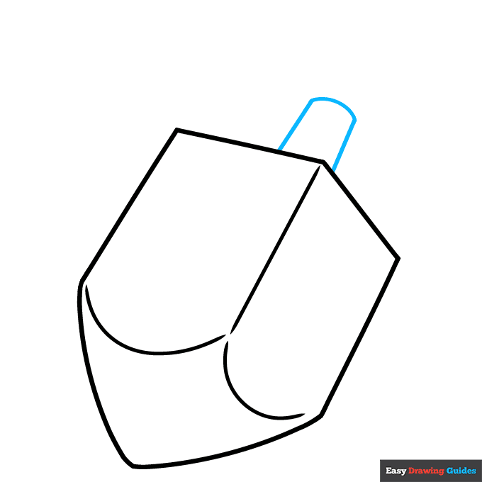 Dreidel step-by-step drawing tutorial: step 4