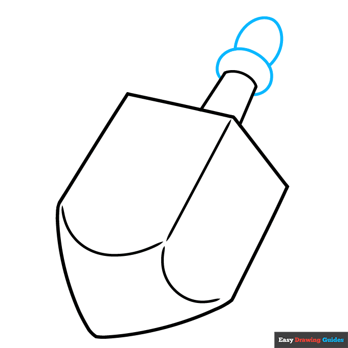 Dreidel step-by-step drawing tutorial: step 5