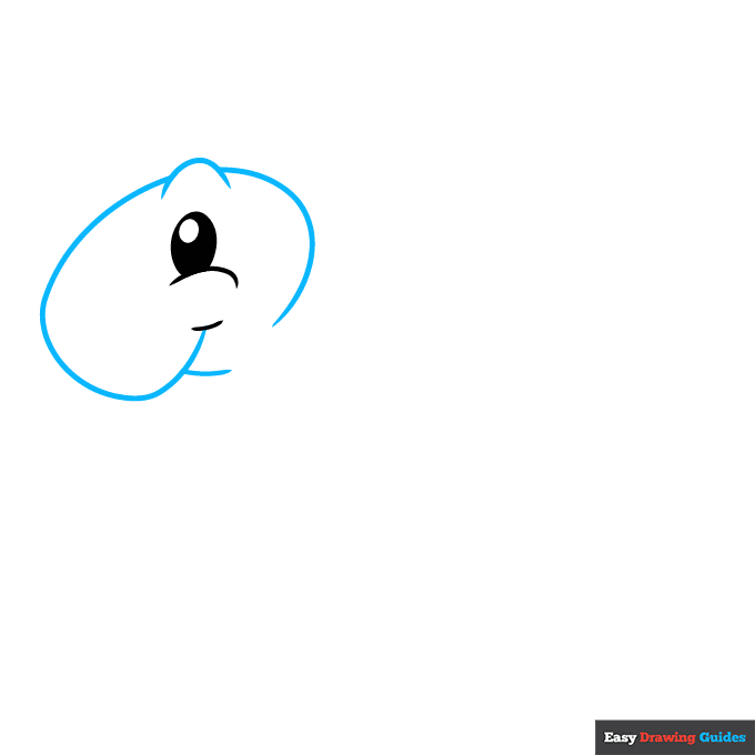 Easy Cartoon Turtle for Kids step-by-step drawing tutorial: step 2