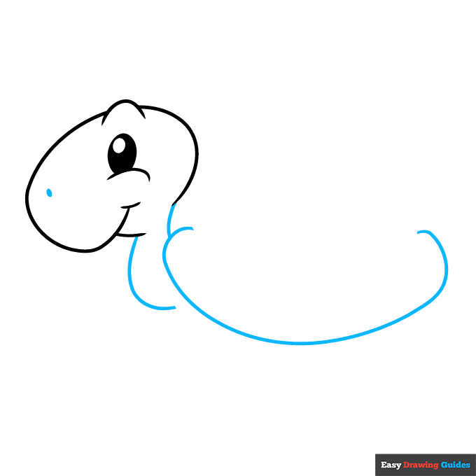 Easy Cartoon Turtle for Kids step-by-step drawing tutorial: step 3