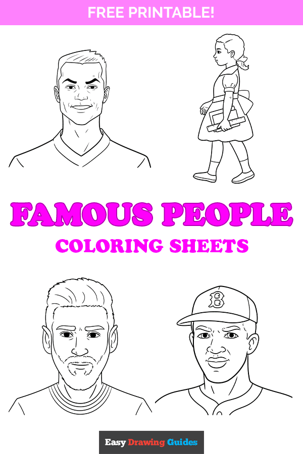 Free printable famous people coloring pages - pinterest image