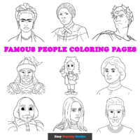 Free Famous People Coloring Pages for Kids - 18 Printable Sheets