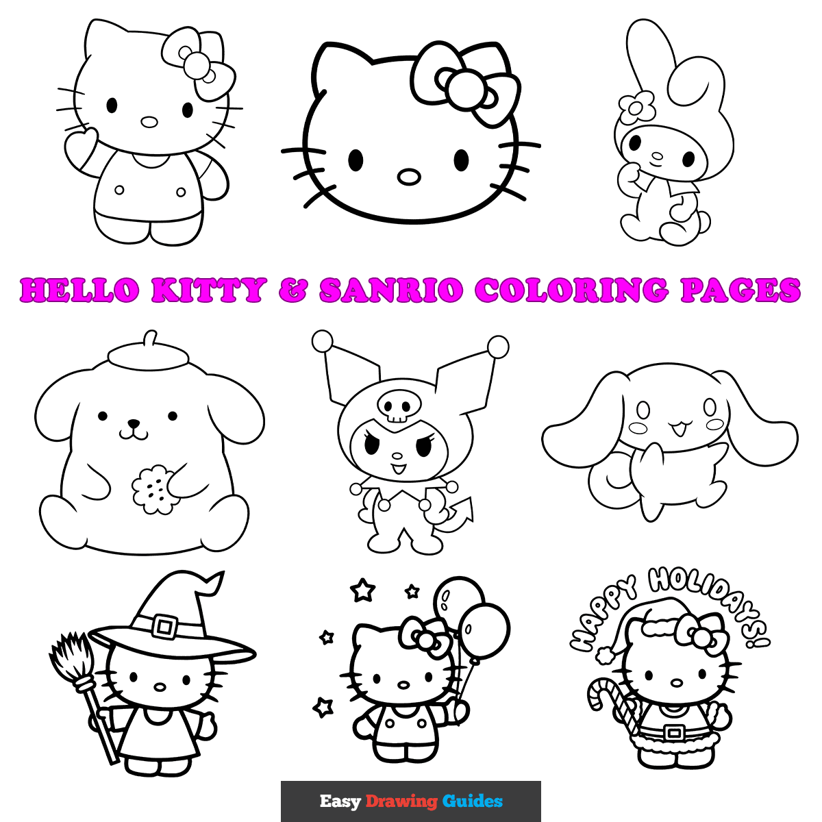 Hello Kitty Sanrio Coloring Pages For Kid 12 Printable Sheets Hello Kitty Sanrio Coloring Pages For Kid 12 Printable Sheets