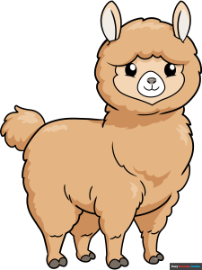 How to Draw an Easy Cartoon Alpaca Featured Image