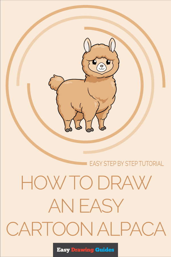 How to Draw an Easy Cartoon Alpaca Pinterest Image