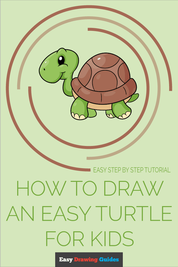 How to Draw an Easy Cartoon Turtle for Kids Pinterest Image