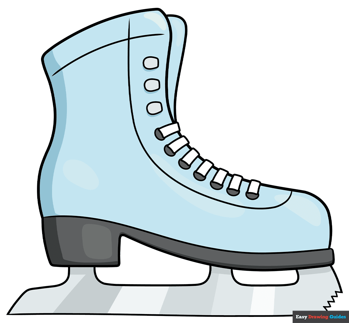 How To Draw An Ice Skate Really Easy Drawing Tutorial