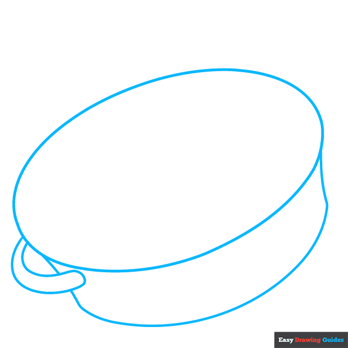 Paella step-by-step drawing tutorial: step 1