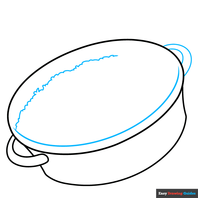 Paella step-by-step drawing tutorial: step 2
