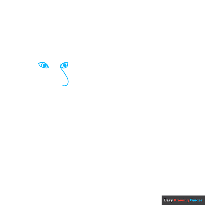 Red Fox step-by-step drawing tutorial: step 1