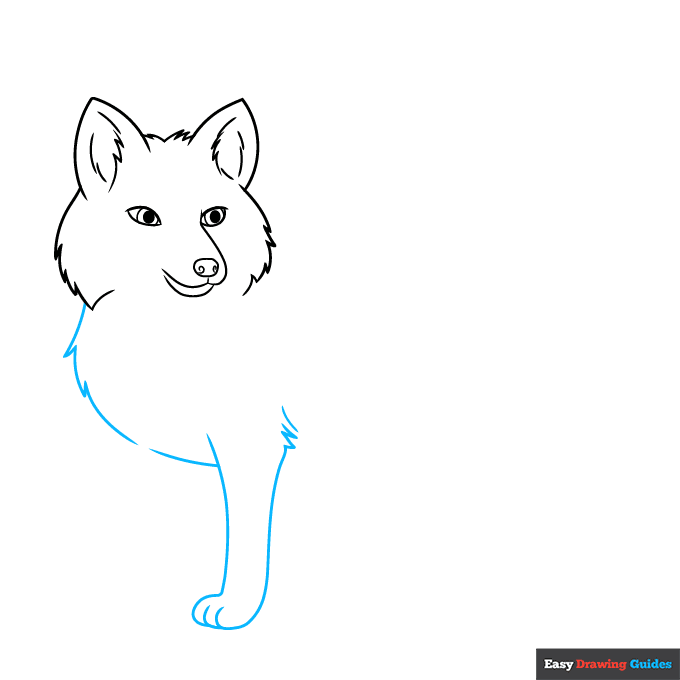 Red Fox step-by-step drawing tutorial: step 4