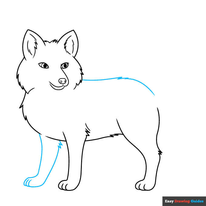 Red Fox step-by-step drawing tutorial: step 6