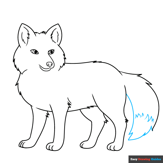 Red Fox step-by-step drawing tutorial: step 8