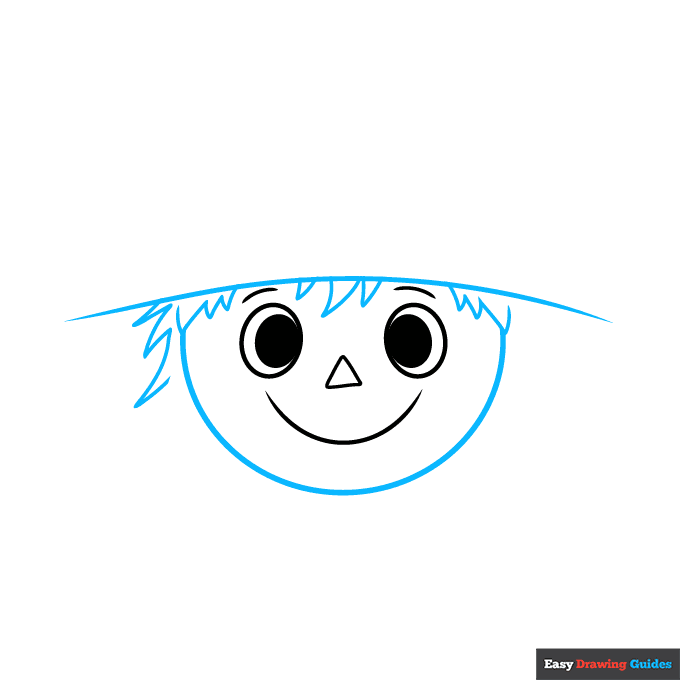Scarecrow Face step-by-step drawing tutorial: step 2