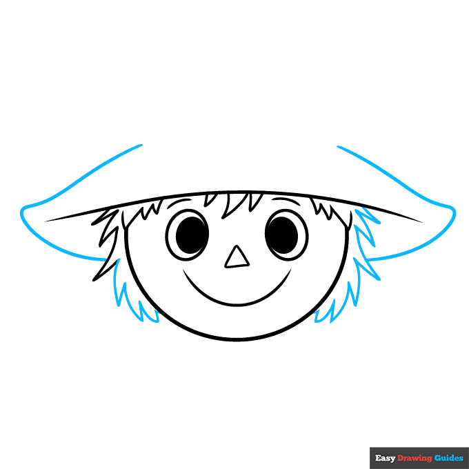 Scarecrow Face step-by-step drawing tutorial: step 3