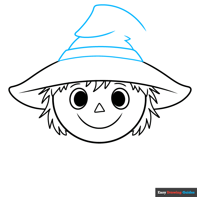 Scarecrow Face step-by-step drawing tutorial: step 4