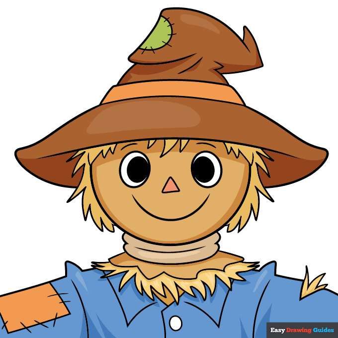 Scarecrow Face step-by-step drawing tutorial: step 11