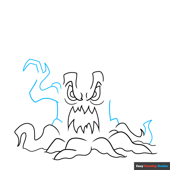 Scary Tree step-by-step drawing tutorial: step 5