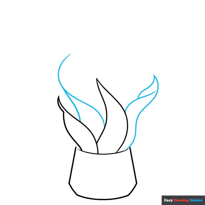 Snake Plant step-by-step drawing tutorial: step 3