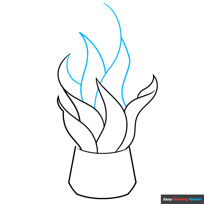 Snake Plant step-by-step drawing tutorial: step 4