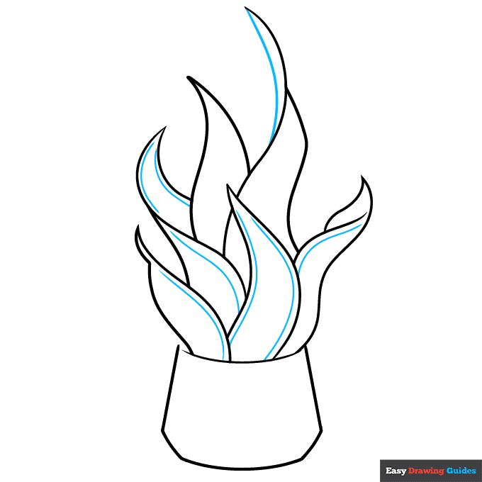 Snake Plant step-by-step drawing tutorial: step 5