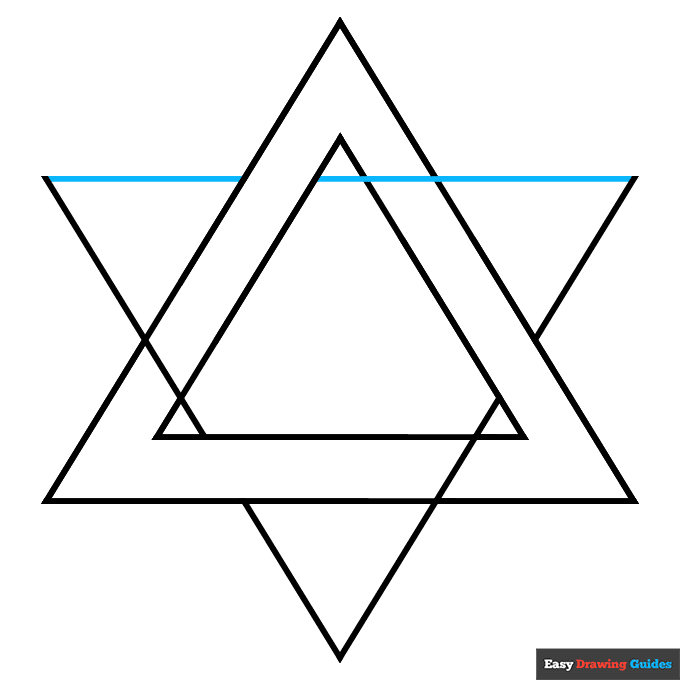 Star of David step-by-step drawing tutorial: step 6