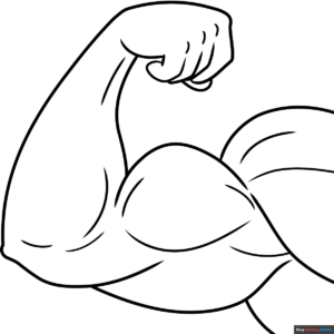 Free Printable Muscular Arm Coloring Page
