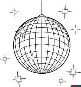 Free Printable Disco Ball Coloring Page