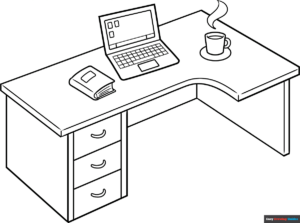 Free Printable Desk Coloring Page