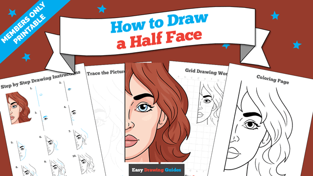 How to Draw a Half Face Printable Thumbnail