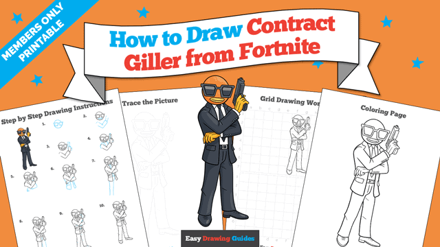 How to Draw Contract Giller from Fortnite Printable Thumbnail