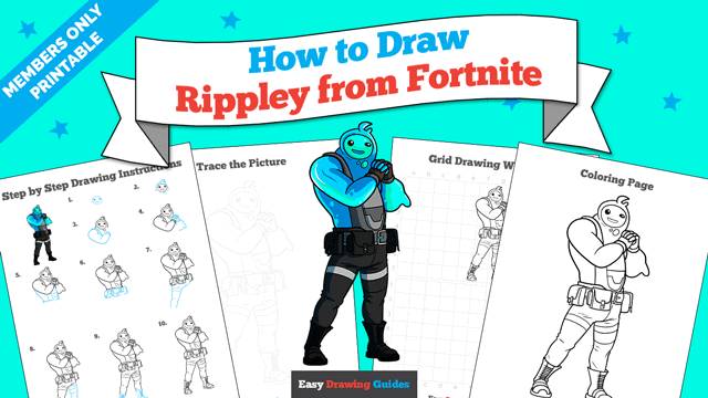 How to Draw Rippley from Fortnite Printable Thumbnail