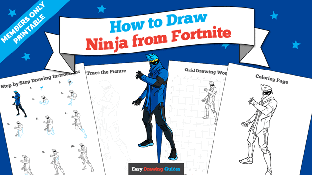 How to Draw Ninja from Fortnite Printable Thumbnail