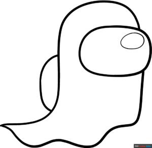 Free Printable Among Us Ghost Coloring Page