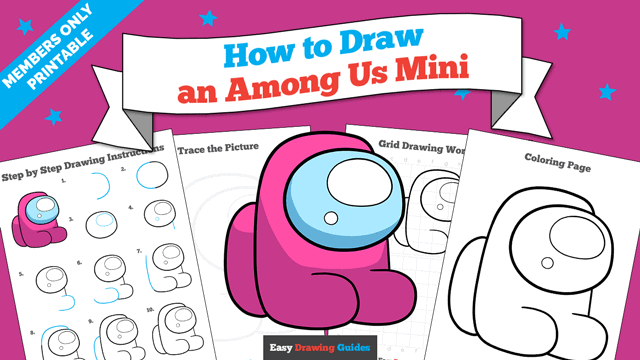 How to Draw an Among Us Mini Printable Thumbnail