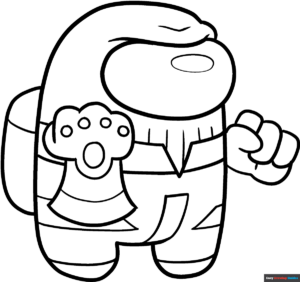 Free Printable Among Us Thanos Imposter Coloring Page