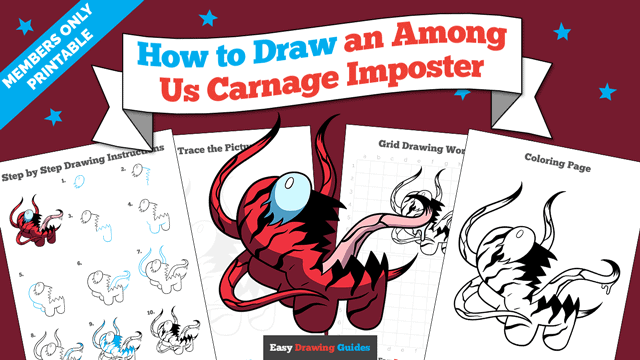 How to Draw an Among Us Carnage Imposter Printable Thumbnail