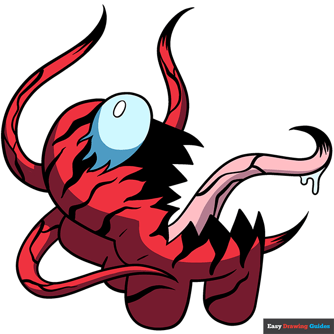 Among Us Carnage Imposter step-by-step drawing tutorial: step 11