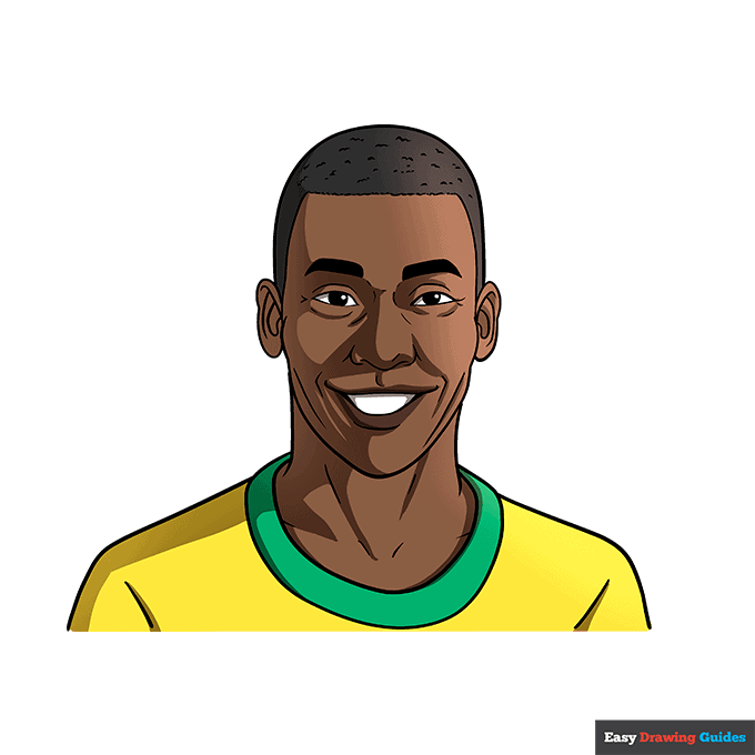 Pelé step-by-step drawing tutorial: step 11