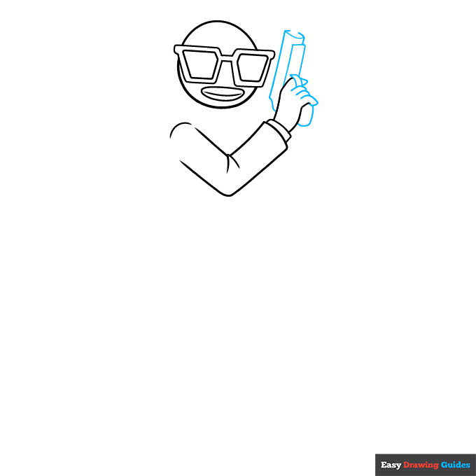 Contract Giller from Fortnite step-by-step drawing tutorial: step 3
