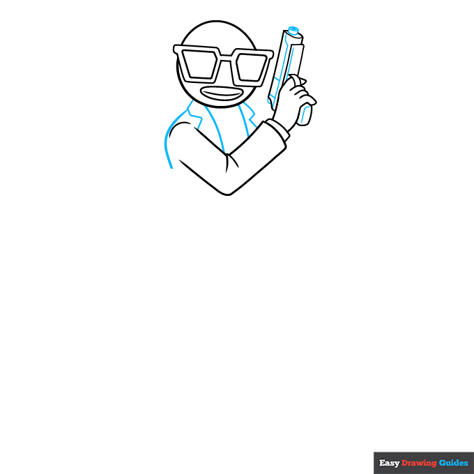Contract Giller from Fortnite step-by-step drawing tutorial: step 4