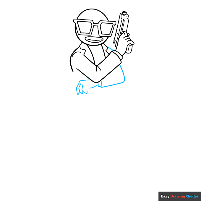 Contract Giller from Fortnite step-by-step drawing tutorial: step 5