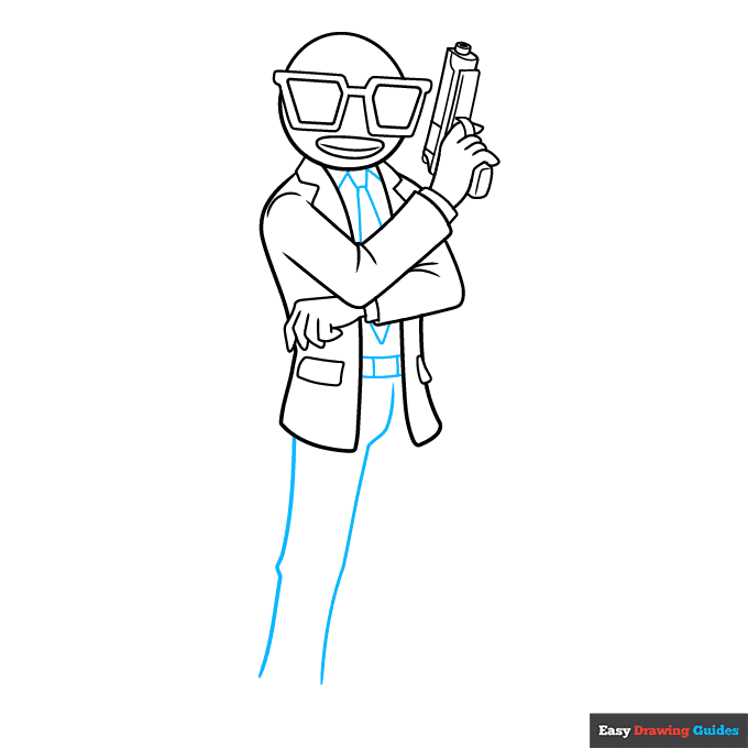 Contract Giller from Fortnite step-by-step drawing tutorial: step 7