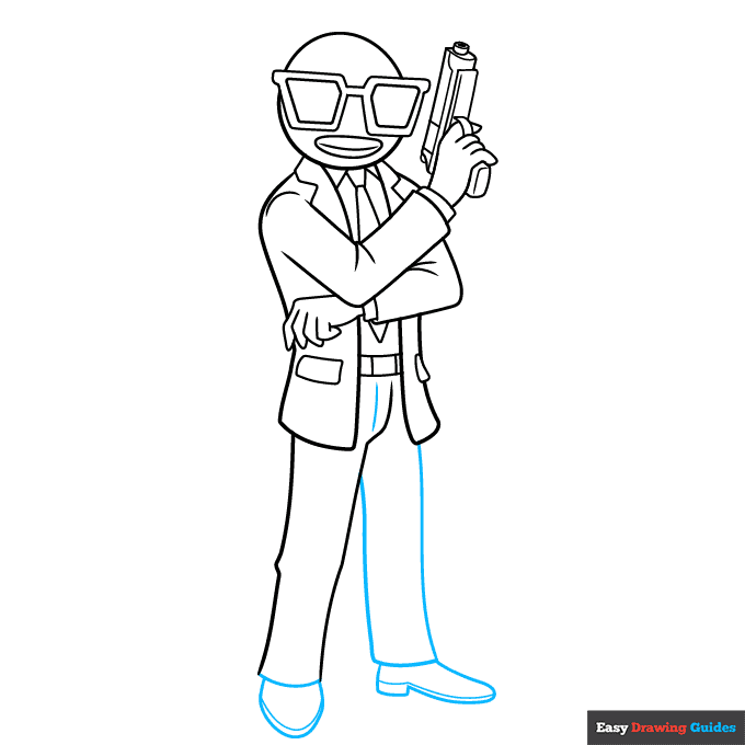 Contract Giller from Fortnite step-by-step drawing tutorial: step 8