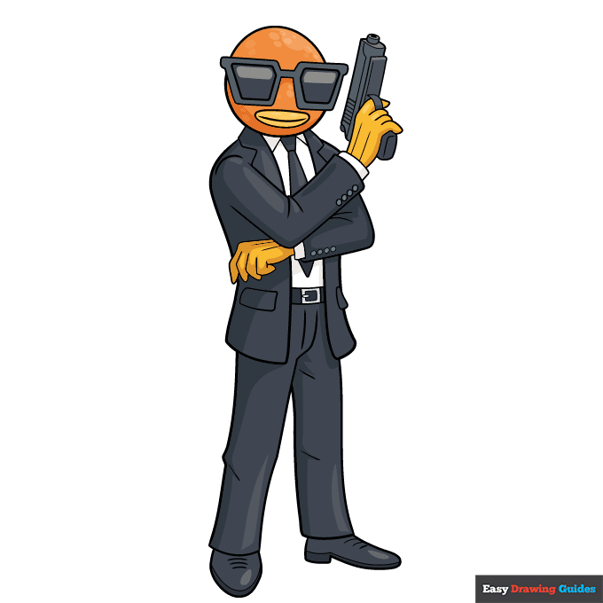 Contract Giller from Fortnite step-by-step drawing tutorial: step 11