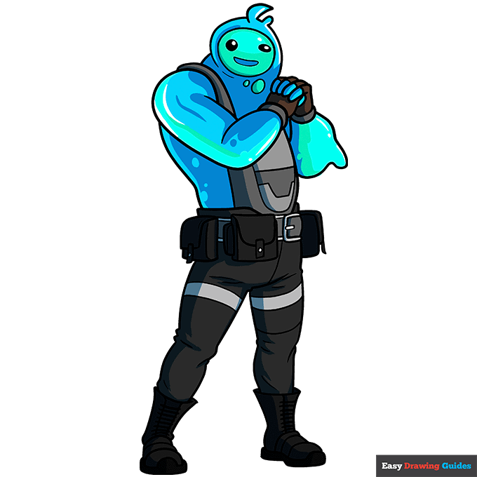 Rippley from Fortnite step-by-step drawing tutorial: step 11