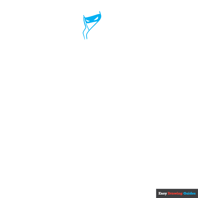 Ninja from Fortnite step-by-step drawing tutorial: step 1