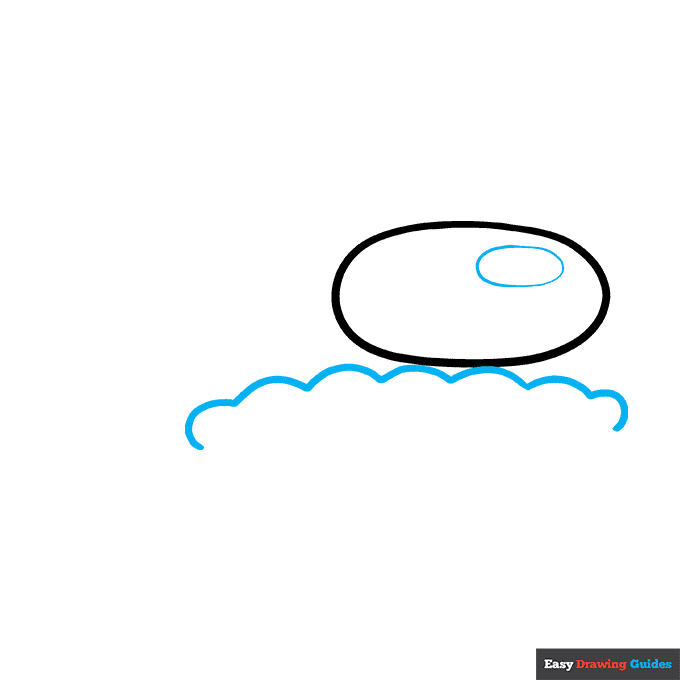 Among Us Santa step-by-step drawing tutorial: step 2