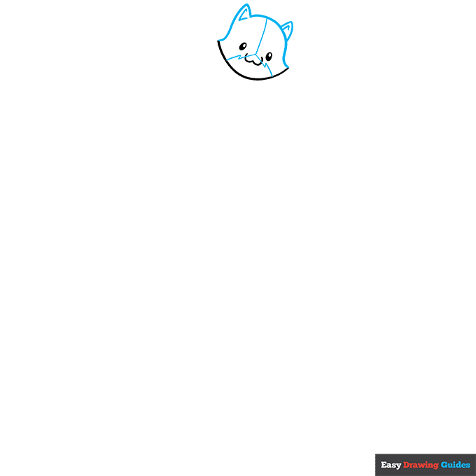 Meowscles from Fortnite step-by-step drawing tutorial: step 2